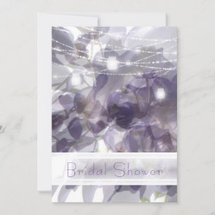 ©Purple Wisteria String Lights Mason Jars Invitation