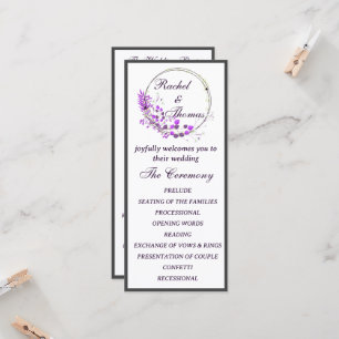 Purple Wisteria Themed Wedding Program
