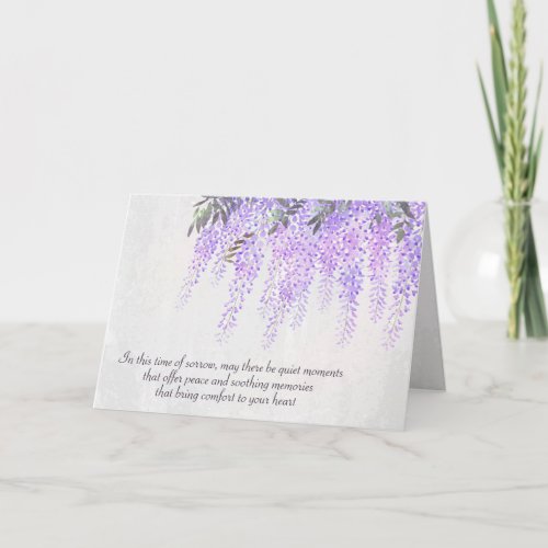 Purple Wisteria Watercolor Sympathy Card