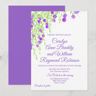Purple Wisteria Wedding Invitation