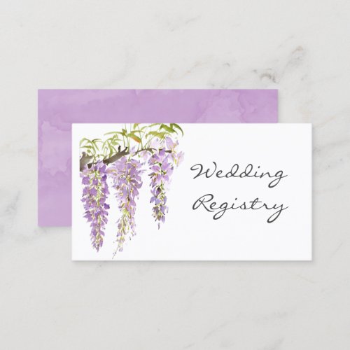 Purple Wisteria Wedding Registry Enclosure Card