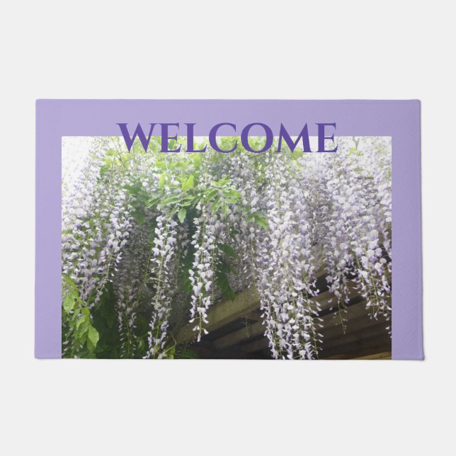 Purple Wisteria WELCOME Cust. Door Mat (Front)