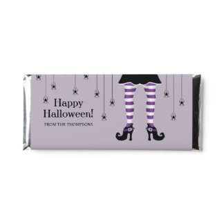 Purple Witch Legs And Spiders Happy Halloween Hershey Bar Favors