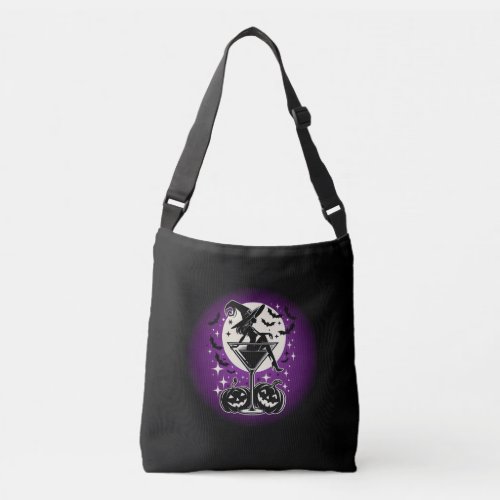 Purple Witch Martini Crossbody Bag
