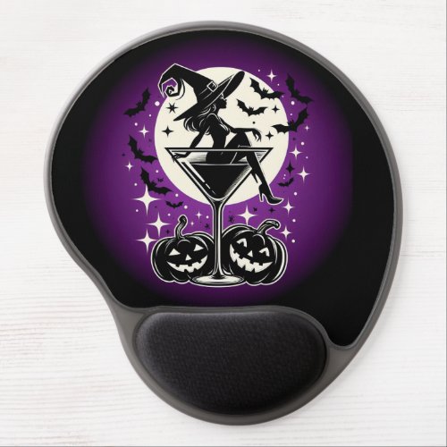 Purple Witch Martini Gel Mouse Pad