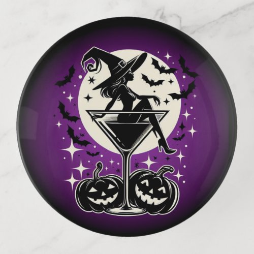 Purple Witch Martini Trinket Tray