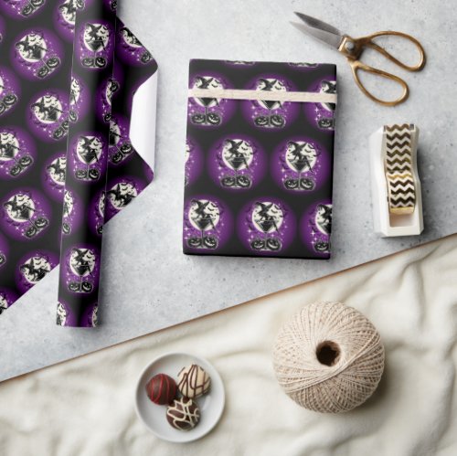Purple Witch Martini Wrapping Paper