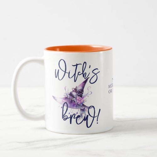 Purple Witchs Brew Halloween Two_Tone Coffee Mug