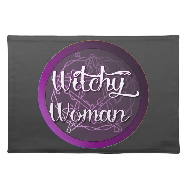Purple Witchy Woman Cloth Placemat (Front)