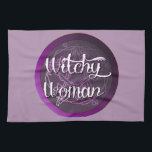 Purple Witchy Woman Towel<br><div class="desc">These products are for the witches, wiccans and pagans alike. Those who aren't afraid to let the world know who and what they are. The text is an a beautiful script and theres a floral pentacle in the background. Very pretty and they make a great gift for your witch friends...</div>
