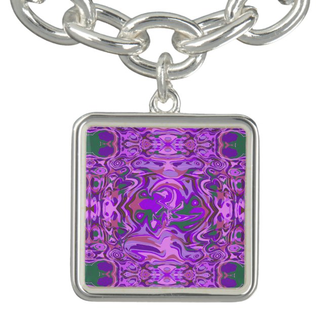 Purple With A Touch of Green Abstract Pattern Bracelet (Design)