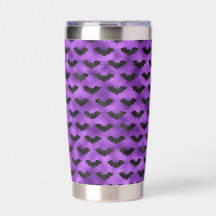 PURPLE WITH BLACK HALLOWEEN BATS