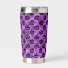 PURPLE WITH BLACK HALLOWEEN PUMPKINS