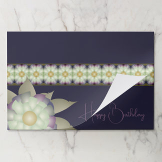 Purple With Floral Accented Paper Placemats