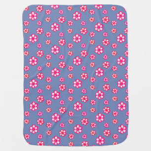 Purple with flower pattern baby blanket