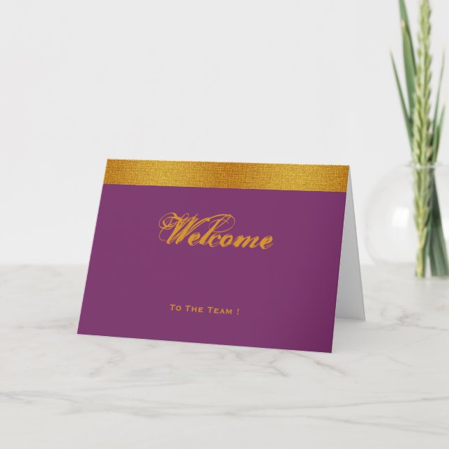 Purple with Gold Badge Band Thank You Card (Front)