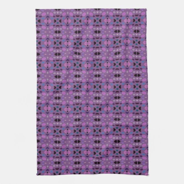 Purple With Pattern Kitchen Towel (Vertical)