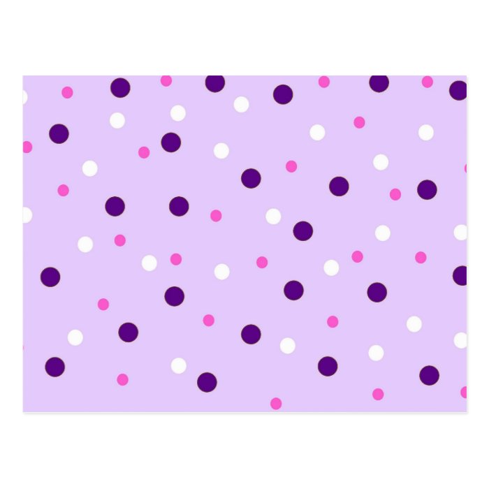 Purple with Pink Polka Dots Postcards