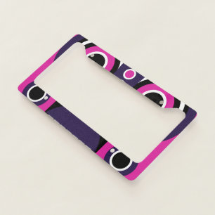 Purple With Pink Tiki License Plate Frame