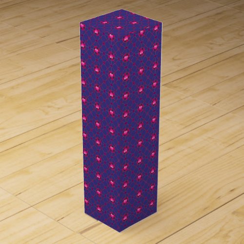 Purple with Red Hearts Pattern Wine Box