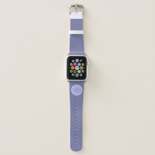 Purple with White Polka Dots Monogrammed Apple Watch Band