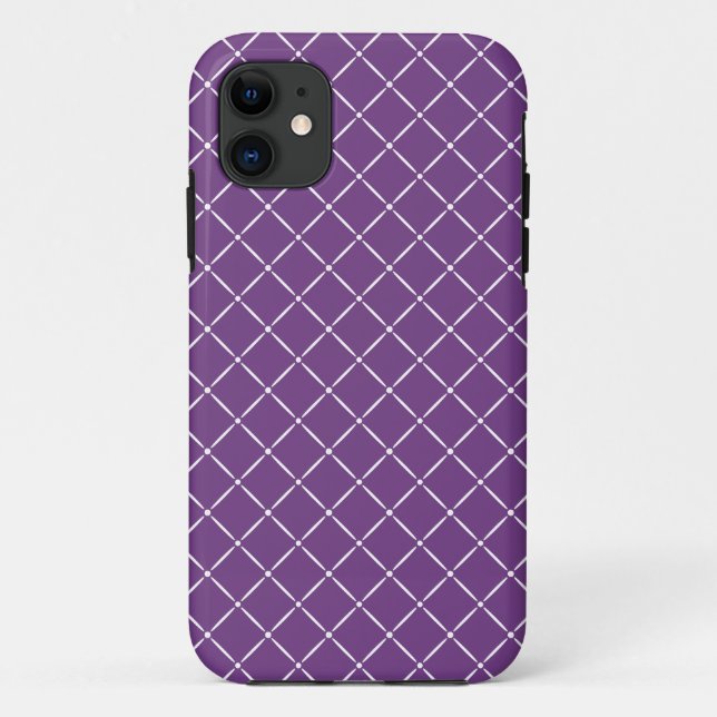 Purple with White Quilted Pattern Case-Mate iPhone Case (Back)