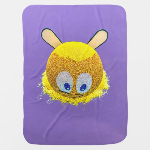 Purple with Yellow ET Face Baby Blanket