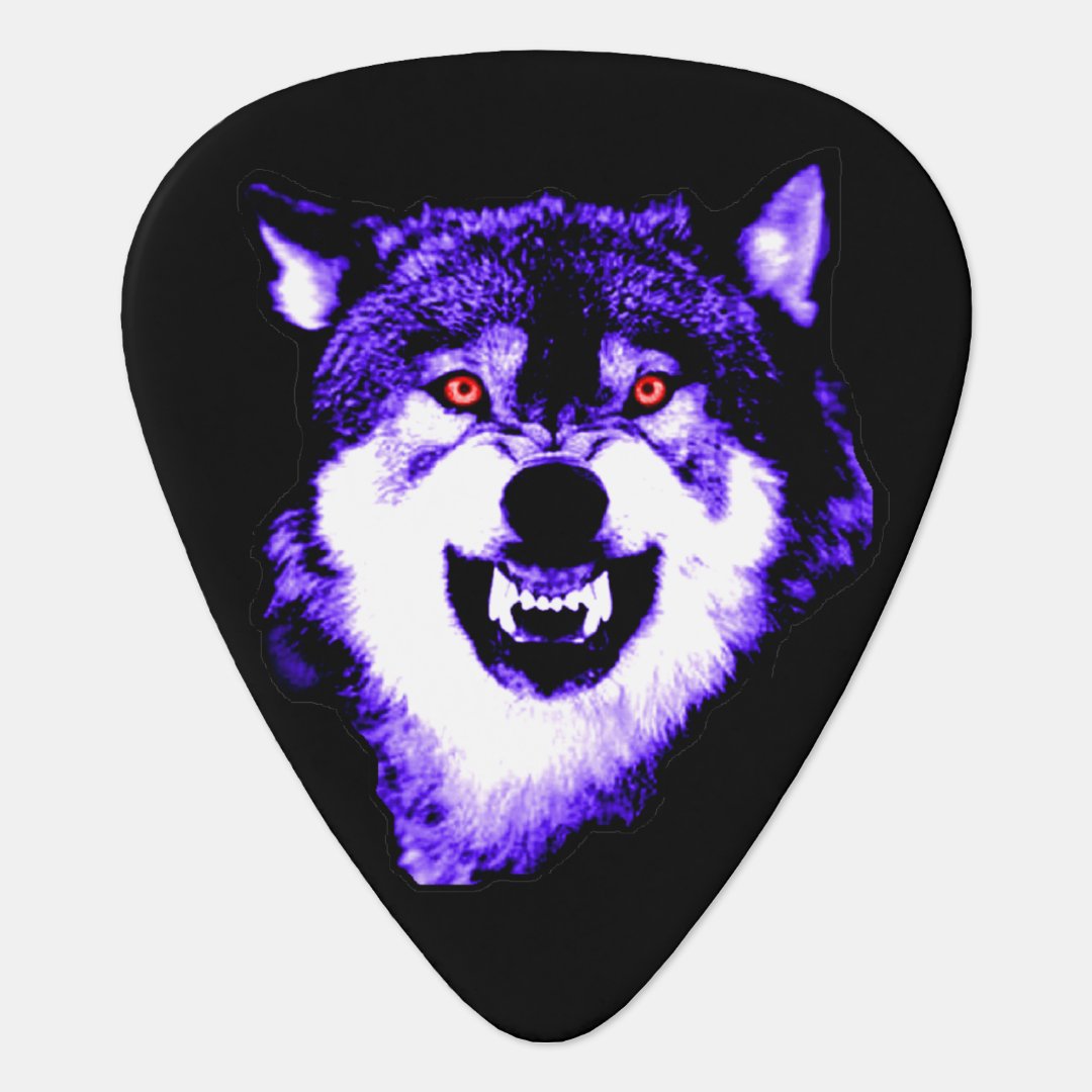 PURPLE WOLF GUITAR PICK Zazzle