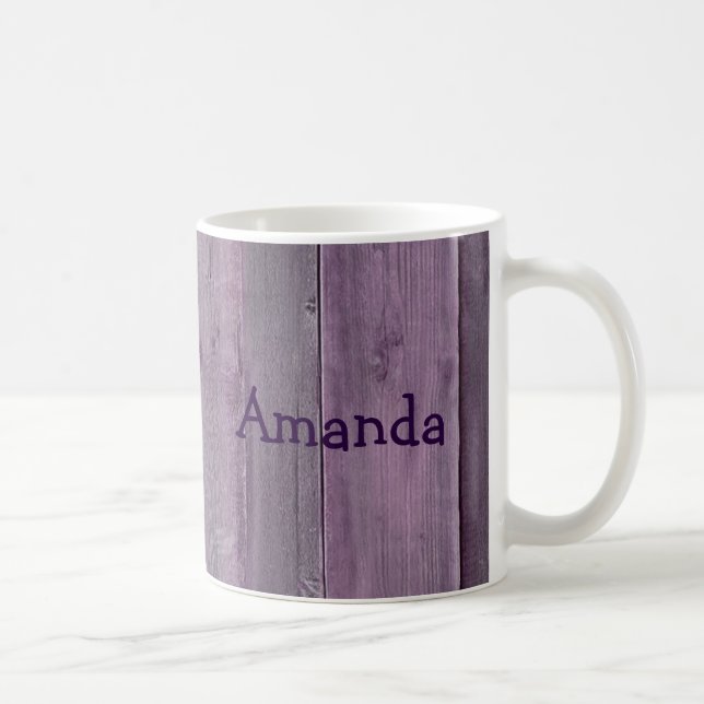 Purple wood to personalize coffee mug (Right)