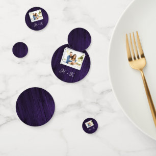 Purple Wooden Photo Bridal Shower Confetti