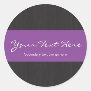 Purple & Woodgrain Customizable Stickers