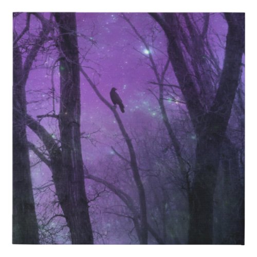 Purple Woodland Stars Faux Canvas Print