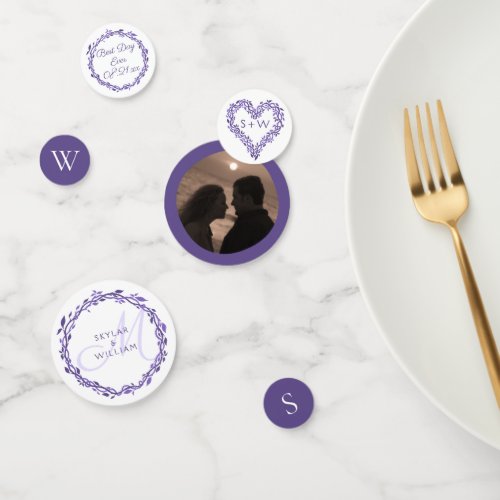 Purple Woodsy Wedding Garland Add Optional Photo Confetti