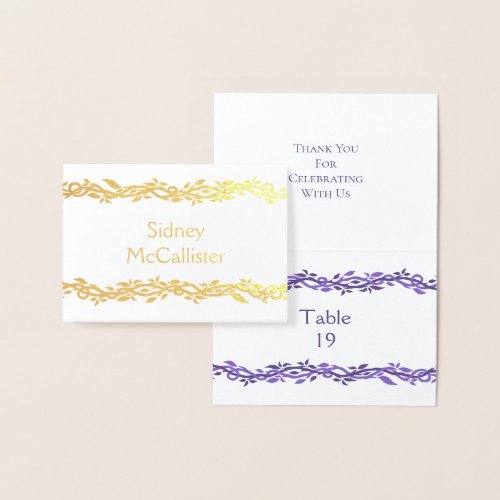 Purple Woodsy Wedding Place Card Escort Seating