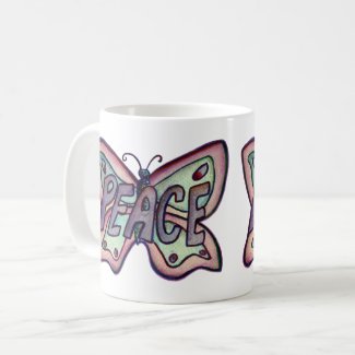 Purple Word Art Purple Butterfly Wings Coffee Cup
