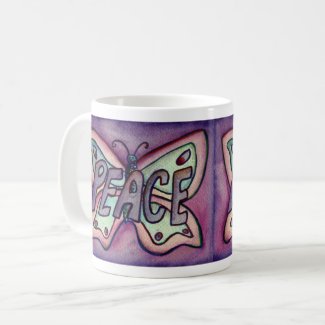 Purple Word Art Purple Butterfly Wings Coffee Mug