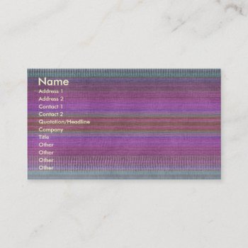 Purple Woven Fabric Business Card by profilesincolor at Zazzle
