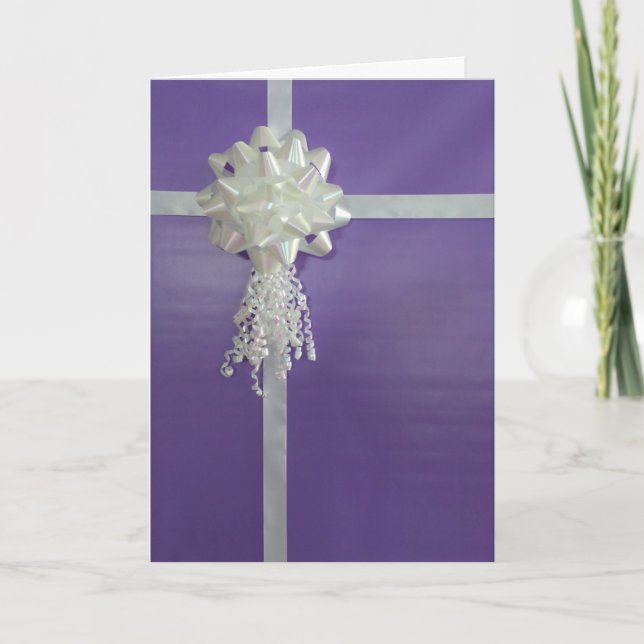 Purple Wrapped Gift Birthday Card (Front)