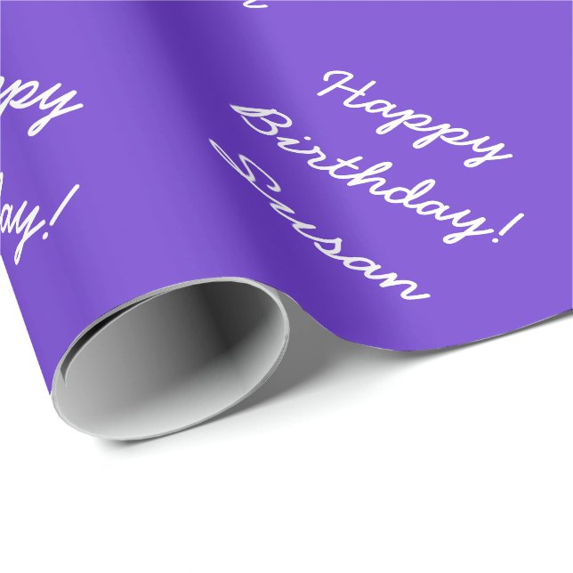 Purple wrapping paper | Personalizable text (Roll Corner)