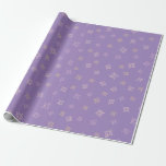 Purple Wrapping Paper with Stylized Pink Stars