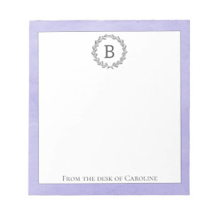 Purple Wreath Monogram Notepad