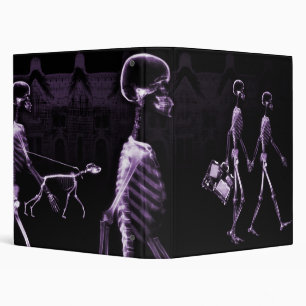 Purple X-Ray Skeletons Midnight Stroll Binder