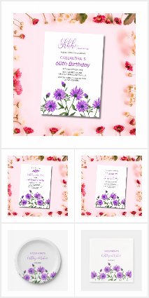 Purple Xeranthemum Floral Birthday