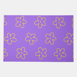 Purple Y2K Wildflower Vibrant Retro Spring Decor Doormat