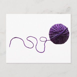 Purple Yarn Ball Postcard