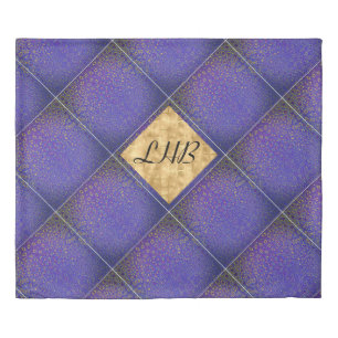 Purple Yellow Abstract Trellis Pattern Duvet Cover