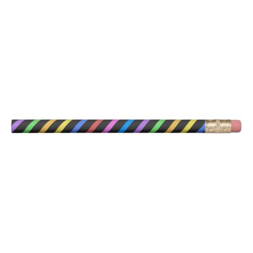 Purple Yellow Blue Black trippy stripes Pencil
