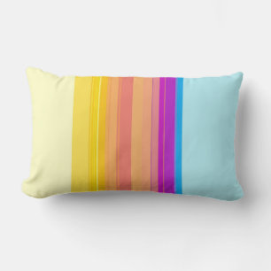 Purple Yellow Blue Striped Throw Pillow
