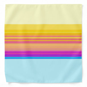 Purple Yellow Blue Stripes Bandana