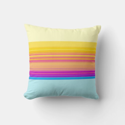 Purple Yellow Blue Stripes Throw Pillow